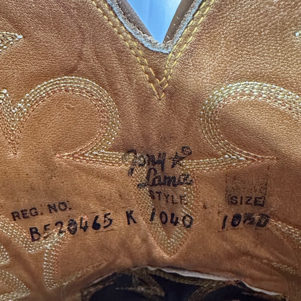**SOLD**Vintage Tony Lama Gold Label Cowboy Boots Men’s 10.5D Two-Tone Leather - Picture 7 of 8